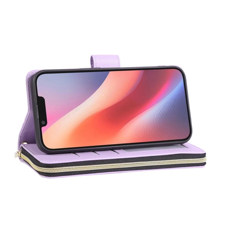 Nine-card Slots Zipper Wallet Bag Leather Phone Case, For iPhone 16e, For iPhone 16 Pro Max, For iPhone 16 Pro, For iPhone 16 Plus, For iPhone 16, For iPhone 15 Pro Max