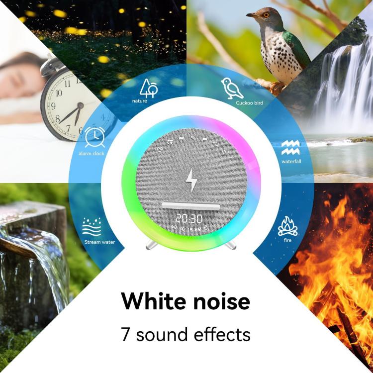 S302 Clock Alarm 15W Intelligent Wireless Charger LED Light Bluetooth Speaker