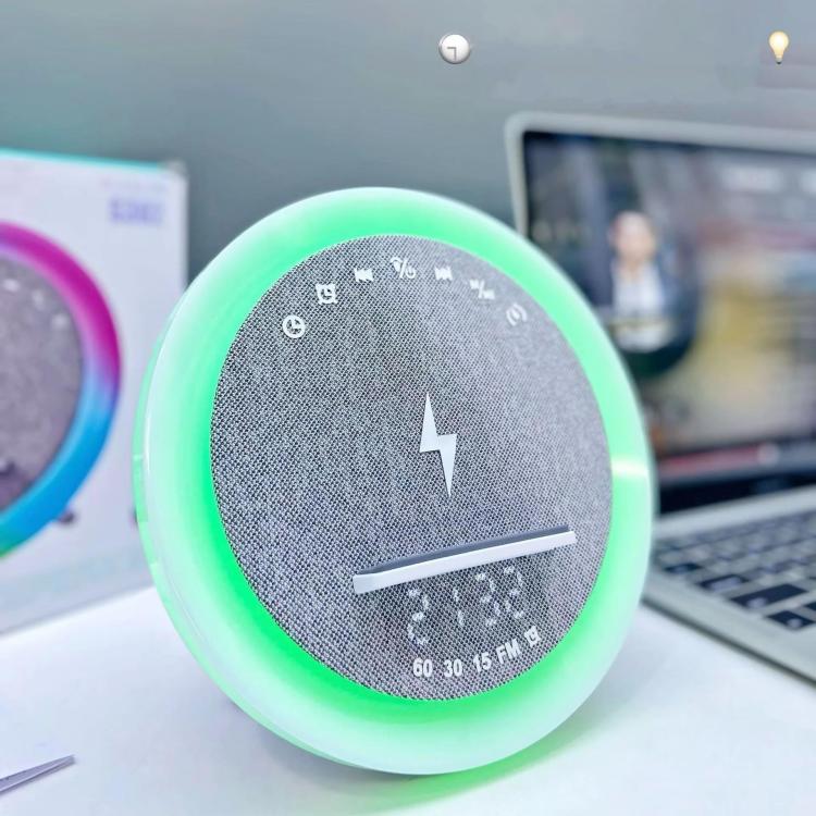 S302 Clock Alarm 15W Intelligent Wireless Charger LED Light Bluetooth Speaker