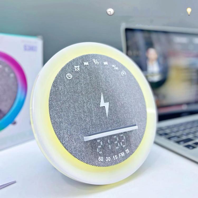 S302 Clock Alarm 15W Intelligent Wireless Charger LED Light Bluetooth Speaker