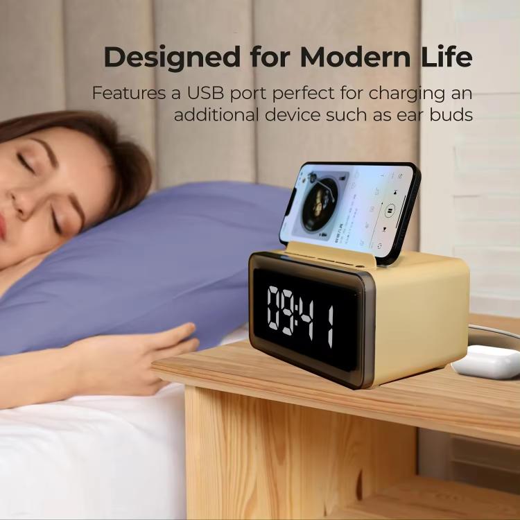 P14 Clock Alarm 10W Intelligent Wireless Charger LED Light Bluetooth Speaker