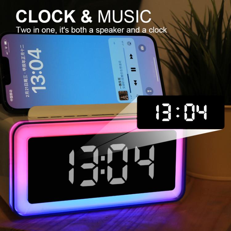P14 Clock Alarm 10W Intelligent Wireless Charger LED Light Bluetooth Speaker