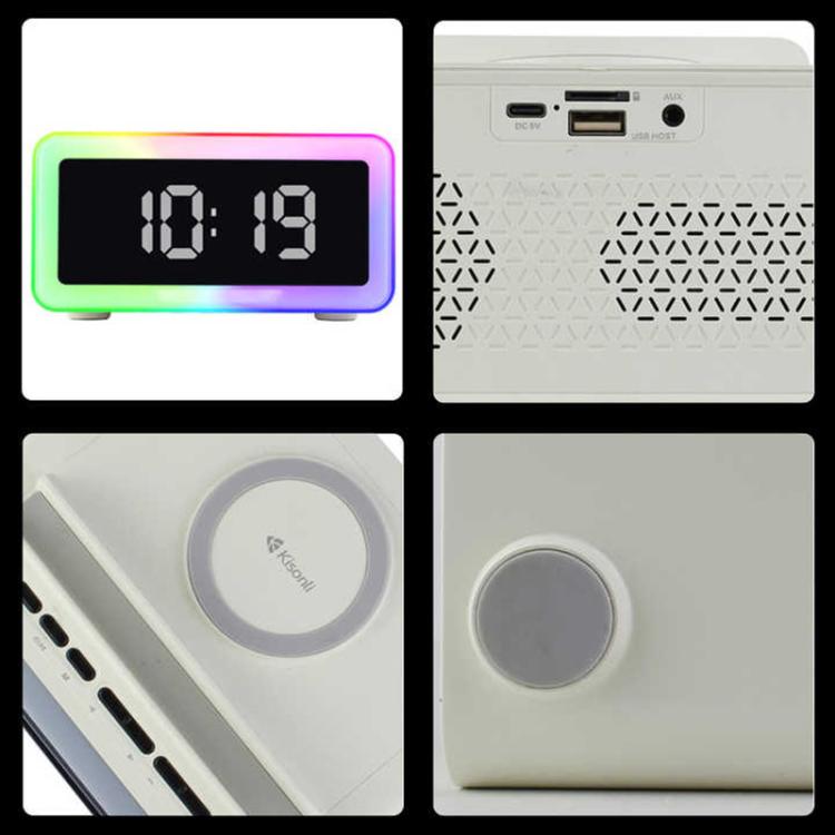 P14 Clock Alarm 10W Intelligent Wireless Charger LED Light Bluetooth Speaker