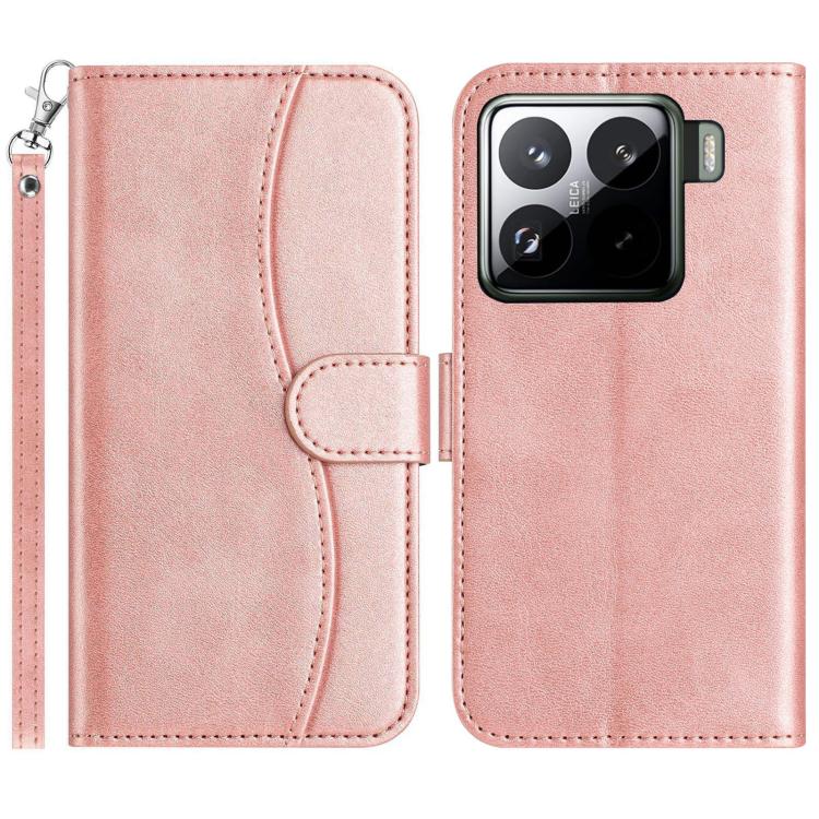Dual-Folded S-shape Leather Phone Case, For Xiaomi 15 Pro, For Xiaomi 15, For Xiaomi 14T Pro, For Xiaomi 14T, For Xiaomi Poco F6 Pro 5G