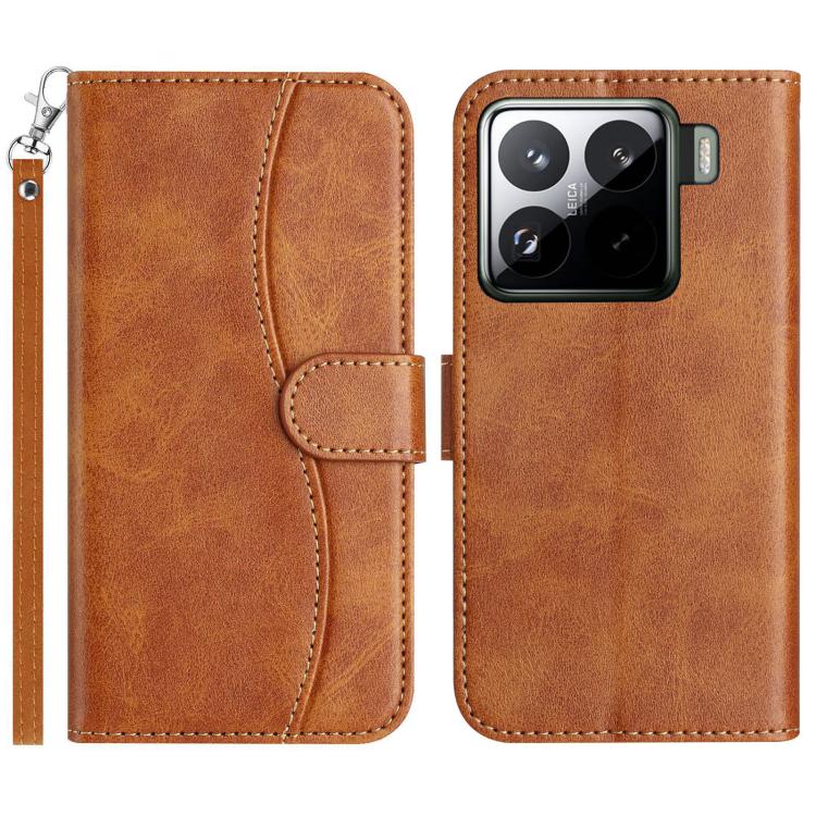 Dual-Folded S-shape Leather Phone Case, For Xiaomi 15 Pro, For Xiaomi 15, For Xiaomi 14T Pro, For Xiaomi 14T, For Xiaomi Poco F6 Pro 5G