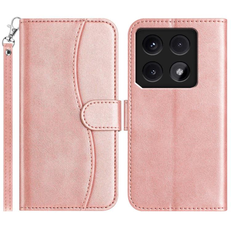 Dual-Folded S-shape Leather Phone Case, For Xiaomi 15 Pro, For Xiaomi 15, For Xiaomi 14T Pro, For Xiaomi 14T, For Xiaomi Poco F6 Pro 5G