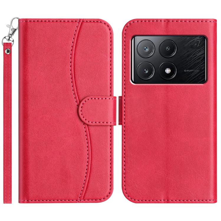 Dual-Folded S-shape Leather Phone Case, For Xiaomi 15 Pro, For Xiaomi 15, For Xiaomi 14T Pro, For Xiaomi 14T, For Xiaomi Poco F6 Pro 5G