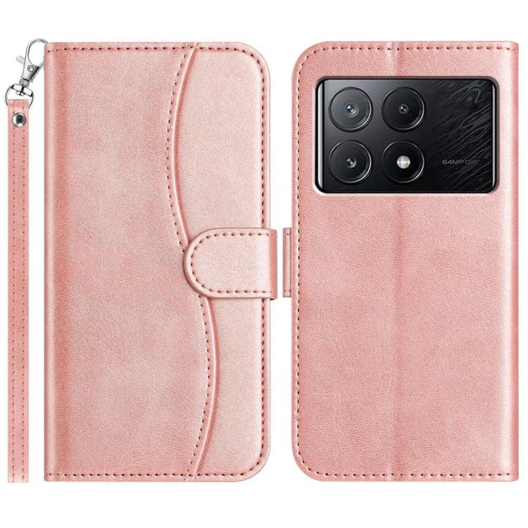 Dual-Folded S-shape Leather Phone Case, For Xiaomi 15 Pro, For Xiaomi 15, For Xiaomi 14T Pro, For Xiaomi 14T, For Xiaomi Poco F6 Pro 5G