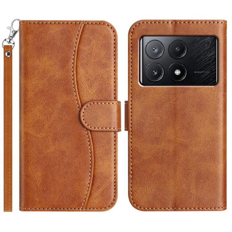 Dual-Folded S-shape Leather Phone Case, For Xiaomi 15 Pro, For Xiaomi 15, For Xiaomi 14T Pro, For Xiaomi 14T, For Xiaomi Poco F6 Pro 5G
