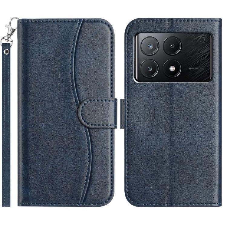 Dual-Folded S-shape Leather Phone Case, For Xiaomi 15 Pro, For Xiaomi 15, For Xiaomi 14T Pro, For Xiaomi 14T, For Xiaomi Poco F6 Pro 5G