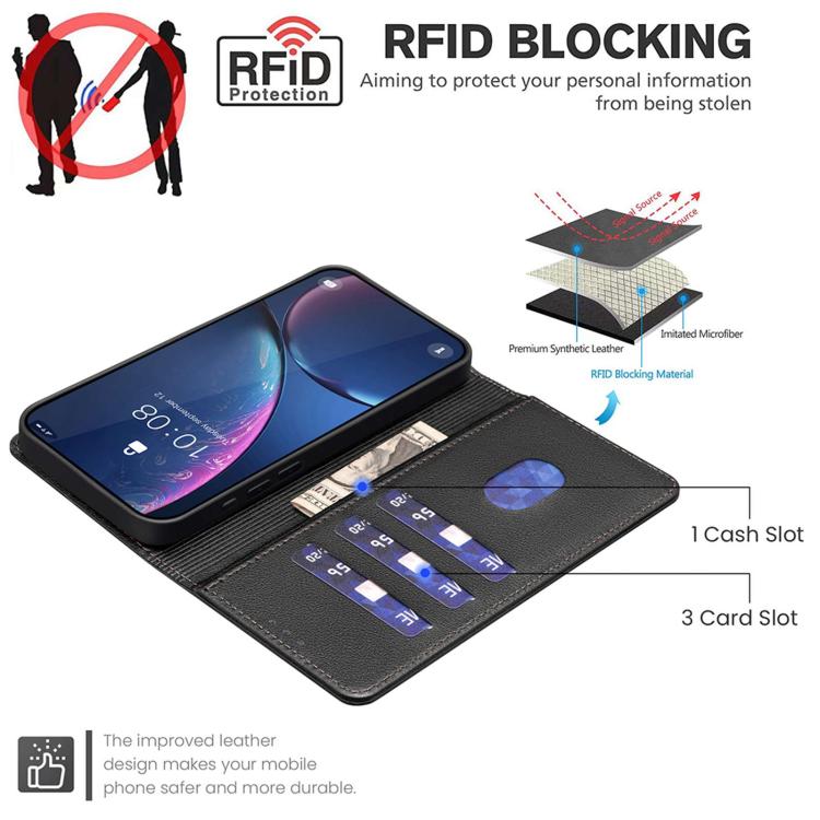 Litchi Texture RFID Anti-theft Leather Phone Case, For Samsung Galaxy M16 5G / F16 5G, For Samsung Galaxy M06 5G / F06 5G, For Samsung Galaxy XCover 7 Pro