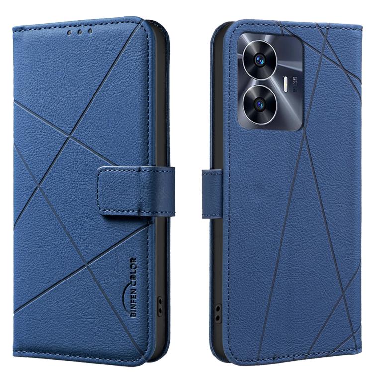 Geometric Pattern RFID Leather Phone Case, For Realme C53, For Realme C55