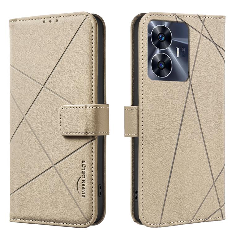 Geometric Pattern RFID Leather Phone Case, For Realme C53, For Realme C55