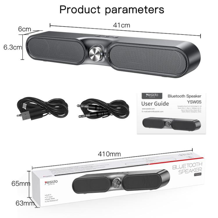 Yesido YSW05 Dual Speaker Stereo Bass Wireless Bluetooth 5.0 Speaker, YSW05