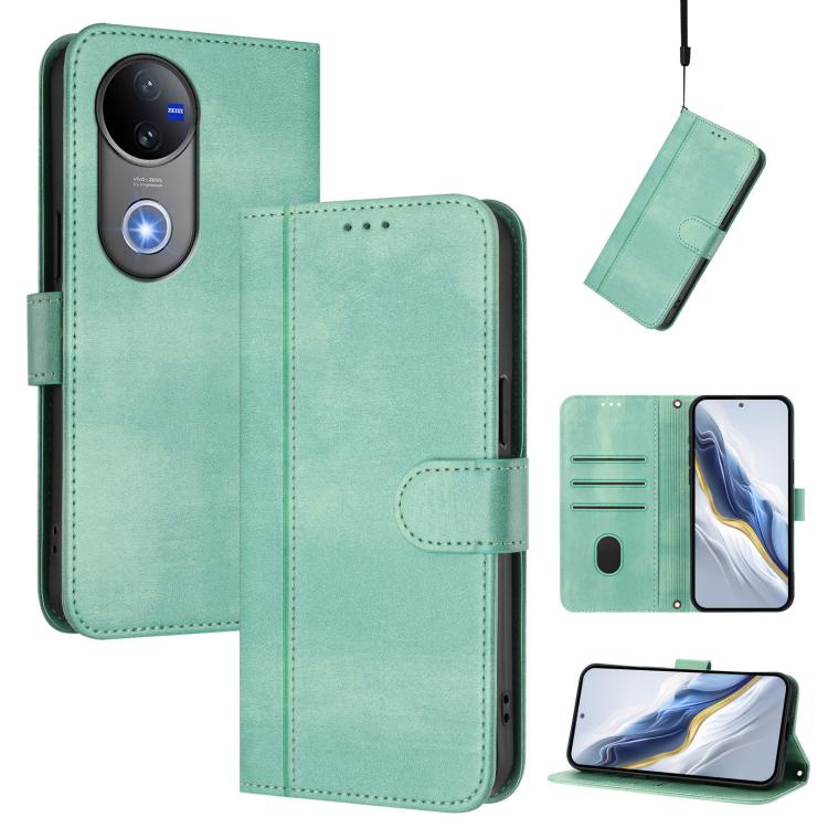 Line Splicing Buckle Retro Leather Phone Case, For vivo Y29 4G Global, For vivo V50 5G Global, For vivo S20 5G, For vivo S20 Pro 5G, For vivo V40 Lite 5G IDN / Y300 5G Global, For vivo V40 Lite 4G IDN / Y300 5G IDN