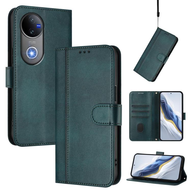 Line Splicing Buckle Retro Leather Phone Case, For vivo Y29 4G Global, For vivo V50 5G Global, For vivo S20 5G, For vivo S20 Pro 5G, For vivo V40 Lite 5G IDN / Y300 5G Global, For vivo V40 Lite 4G IDN / Y300 5G IDN