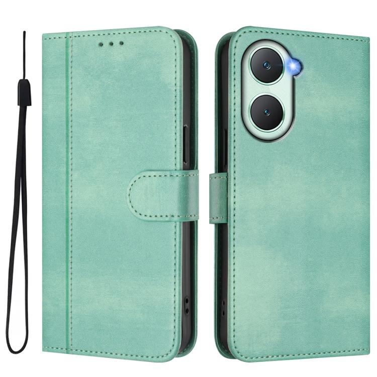 Line Splicing Buckle Retro Leather Phone Case, For vivo Y03 4G / Y18 4G Global, For vivo V30E 5G Global / V40 Lite 5G, For vivo S19, For vivo Y28 4G Global, For vivo X100s 5G, For vivo Y38 5G / T3x 5G Global