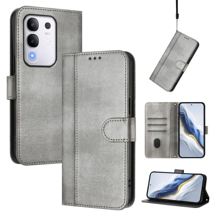 Line Splicing Buckle Retro Leather Phone Case, For vivo Y29 4G Global, For vivo V50 5G Global, For vivo S20 5G, For vivo S20 Pro 5G, For vivo V40 Lite 5G IDN / Y300 5G Global, For vivo V40 Lite 4G IDN / Y300 5G IDN