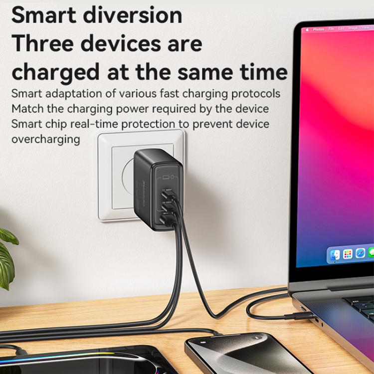 Yesido YC95 PD100W 2 USB-C , USB-A Three Ports GaN Fast Charger, UK Plug