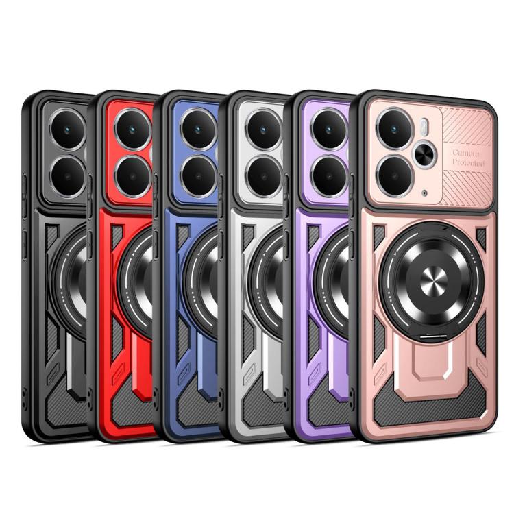 Armor Rotating Holder MagSafe Phone Case, For Realme 14 5G, For Realme 14 Pro+ 5G, For Realme 14 Pro 5G, For Realme 14X / V60 Pro / C75