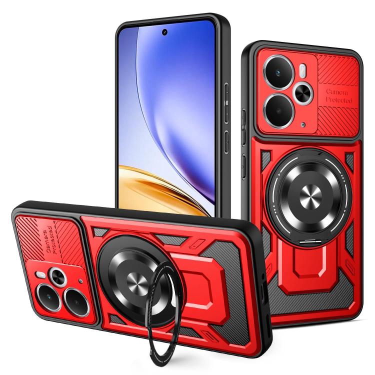 Armor Rotating Holder MagSafe Phone Case, For Realme 14 5G, For Realme 14 Pro+ 5G, For Realme 14 Pro 5G, For Realme 14X / V60 Pro / C75