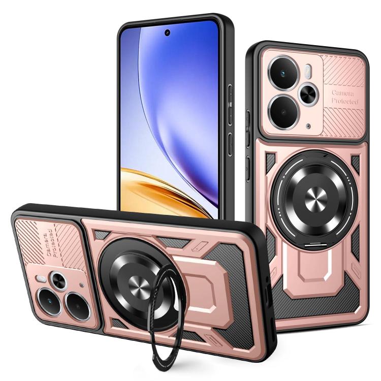 Armor Rotating Holder MagSafe Phone Case, For Realme 14 5G, For Realme 14 Pro+ 5G, For Realme 14 Pro 5G, For Realme 14X / V60 Pro / C75