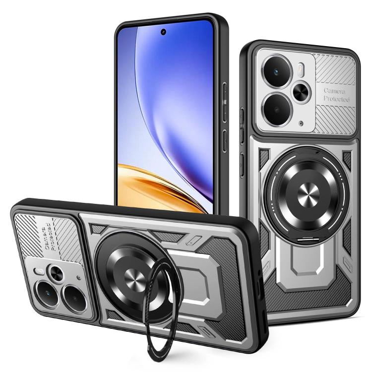 Armor Rotating Holder MagSafe Phone Case, For Realme 14 5G, For Realme 14 Pro+ 5G, For Realme 14 Pro 5G, For Realme 14X / V60 Pro / C75