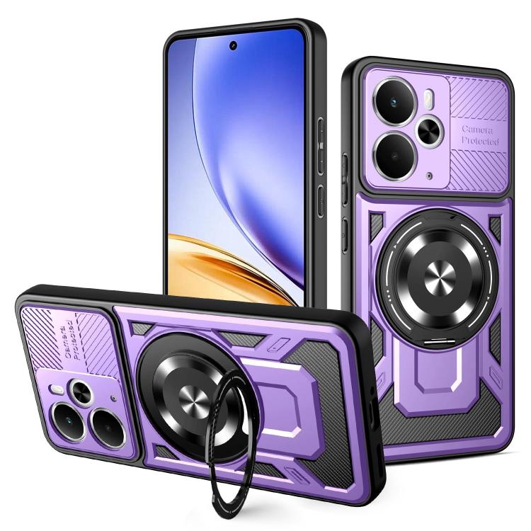 Armor Rotating Holder MagSafe Phone Case, For Realme 14 5G, For Realme 14 Pro+ 5G, For Realme 14 Pro 5G, For Realme 14X / V60 Pro / C75