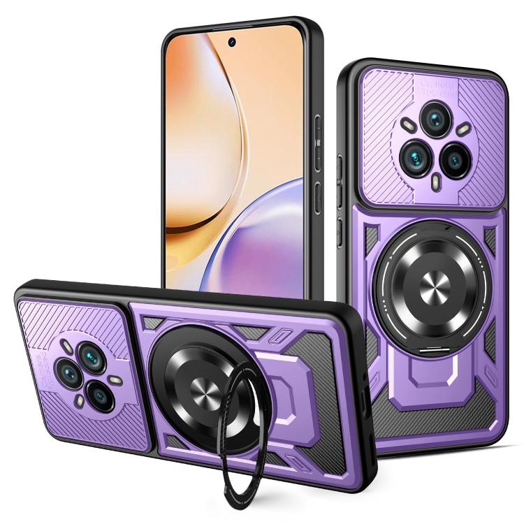 Armor Rotating Holder MagSafe Phone Case, For Realme 14 5G, For Realme 14 Pro+ 5G, For Realme 14 Pro 5G, For Realme 14X / V60 Pro / C75