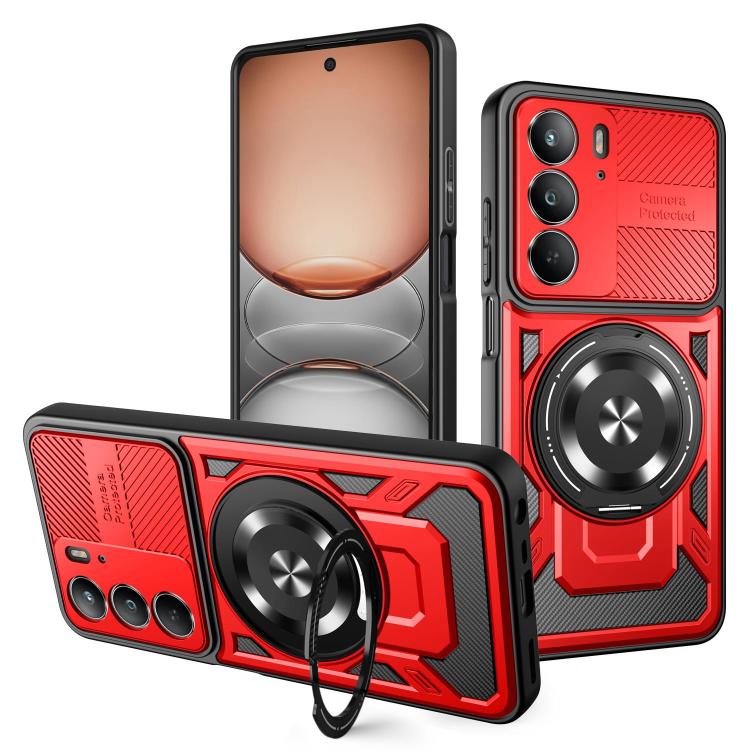 Armor Rotating Holder MagSafe Phone Case, For Realme 14 5G, For Realme 14 Pro+ 5G, For Realme 14 Pro 5G, For Realme 14X / V60 Pro / C75