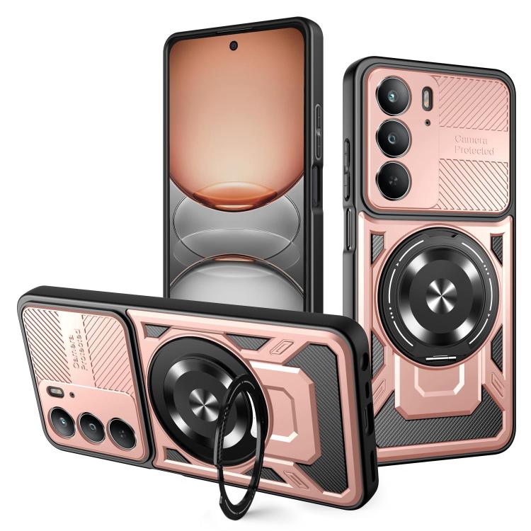 Armor Rotating Holder MagSafe Phone Case, For Realme 14 5G, For Realme 14 Pro+ 5G, For Realme 14 Pro 5G, For Realme 14X / V60 Pro / C75