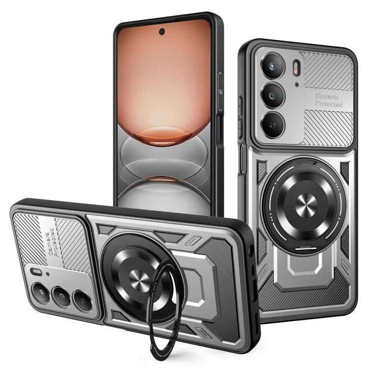 Armor Rotating Holder MagSafe Phone Case, For Realme 14 5G, For Realme 14 Pro+ 5G, For Realme 14 Pro 5G, For Realme 14X / V60 Pro / C75