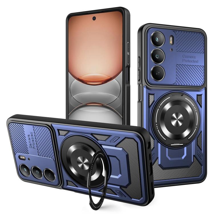 Armor Rotating Holder MagSafe Phone Case, For Realme 14 5G, For Realme 14 Pro+ 5G, For Realme 14 Pro 5G, For Realme 14X / V60 Pro / C75