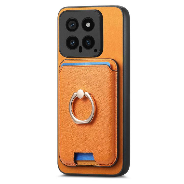 Retro Cross Leather Ring Vertical Insert Card Bag MagSafe Phone Case, For Redmi Note 13 Pro+ 5G, For Redmi K60 Ultra, For Xiaomi 13T Pro 5G, For Xiaomi 13T 5G, For Redmi Note 13 Pro 4G / Poco M6 Pro 4G, For Redmi K70E / Poco X6 Pro 5G