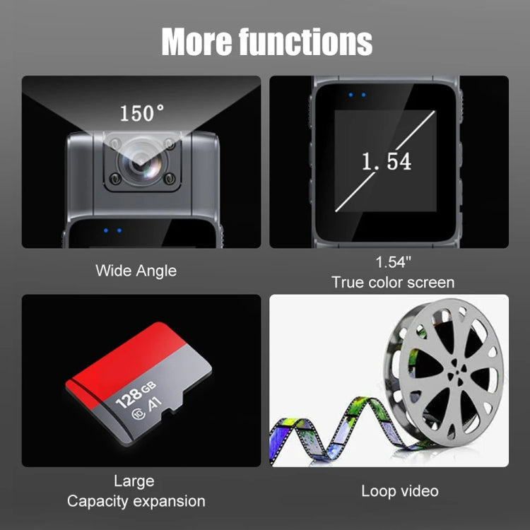 1.54 Inch IPS Screen Mini Body Camera Night Vision Digital Video Recorder Sports DV, L11 2K WIFI Version, L11 1080P, L11 2K WIFI Version With 64G Memory Card, L11 1080P With 32G Memory Card