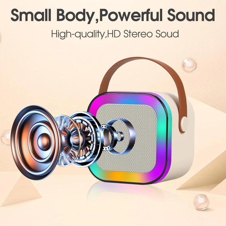 Outdoor Home Portable Wireless Karaoke Sound Cell Phone Integrated Microphone Smart Speaker, With Dual Mic Blue