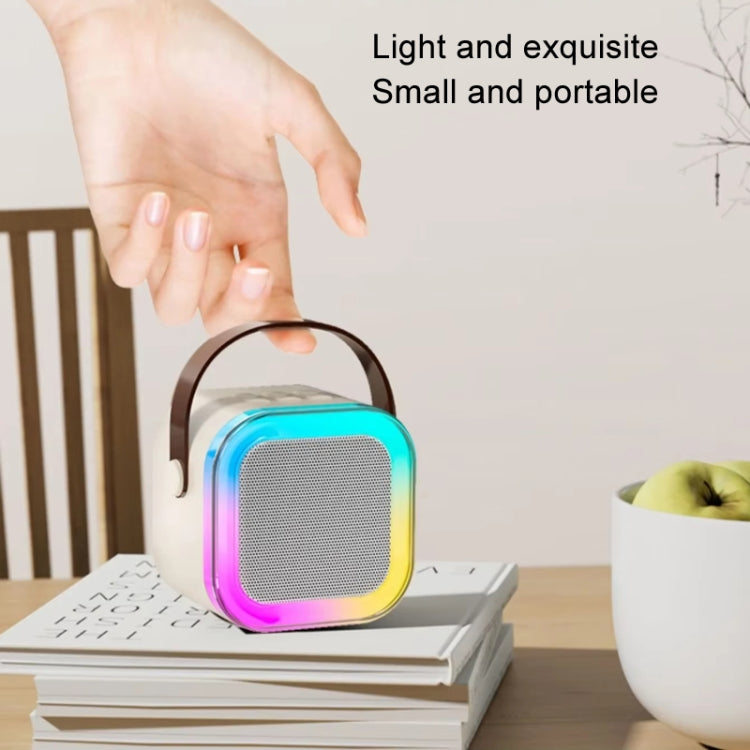 Outdoor Home Portable Wireless Karaoke Sound Cell Phone Integrated Microphone Smart Speaker, With Dual Mic Blue