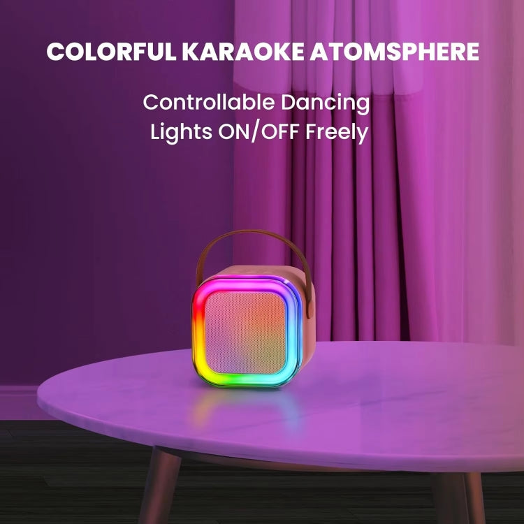 Outdoor Home Portable Wireless Karaoke Sound Cell Phone Integrated Microphone Smart Speaker, With Dual Mic Blue