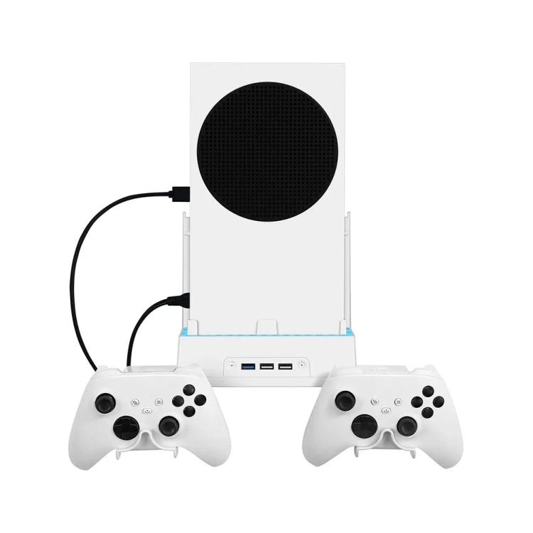 For XBOX Series S Wall Mounted Cooling RGB Multi-function Base With Fan and Hook, Wall Mounted Rack