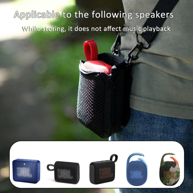 For JBL Go 4 / Go 3 / Clip 5 Speaker Shoulder Bag Mesh Opening Mouth EVA Carrying Case, Shoulder Bag