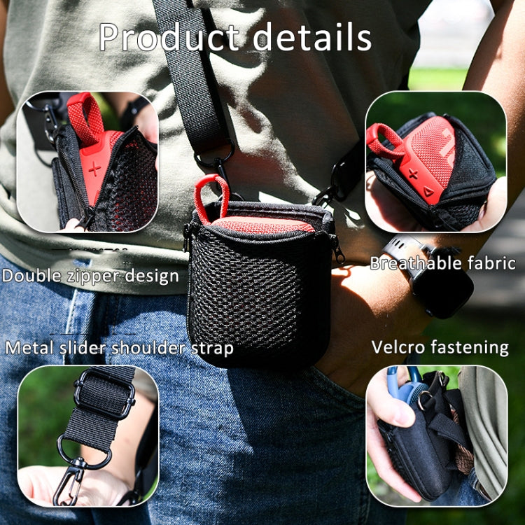 For JBL Go 4 / Go 3 / Clip 5 Speaker Shoulder Bag Mesh Opening Mouth EVA Carrying Case, Shoulder Bag