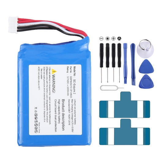 3200mAh Battery Replacement, For Harman/Kardon Esquire 2 CP-HK03 GSP805070, For Harman Kardon GSP1029102 01 3000mAh