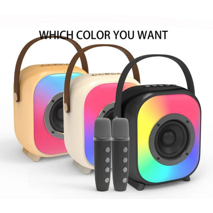 NewRixing NR168W Portable Colorful Bluetooth Speaker Home Dual Mic Karaoke Speaker