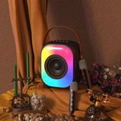 NewRixing NR168W Portable Colorful Bluetooth Speaker Home Dual Mic Karaoke Speaker