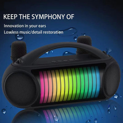 NewRixing NR-222 Portable Outdoor Dual Mic Colorful Wireless Bluetooth Speaker