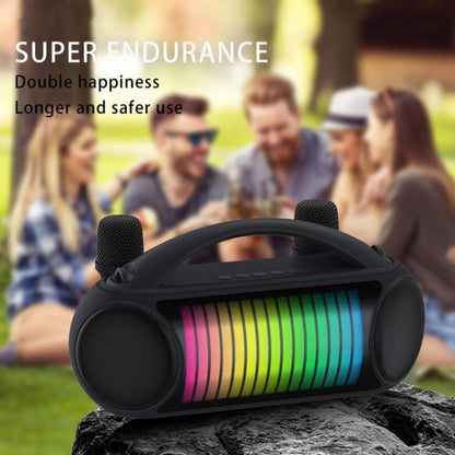 NewRixing NR-222 Portable Outdoor Dual Mic Colorful Wireless Bluetooth Speaker
