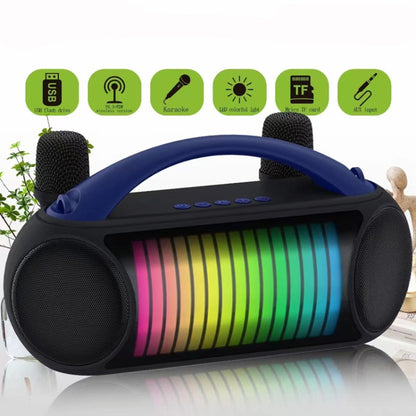 NewRixing NR-222 Portable Outdoor Dual Mic Colorful Wireless Bluetooth Speaker