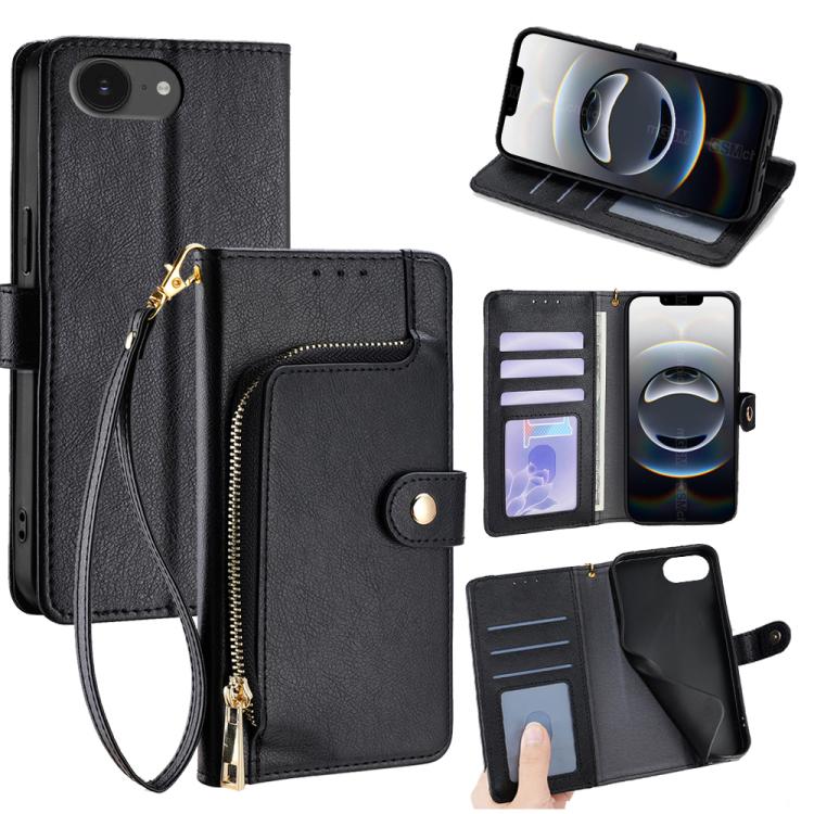 Zipper Bag Leather Phone Case, For iPhone 16e, For iPhone 16 Pro Max, For iPhone 16 Pro, For iPhone 16 Plus, For iPhone 16