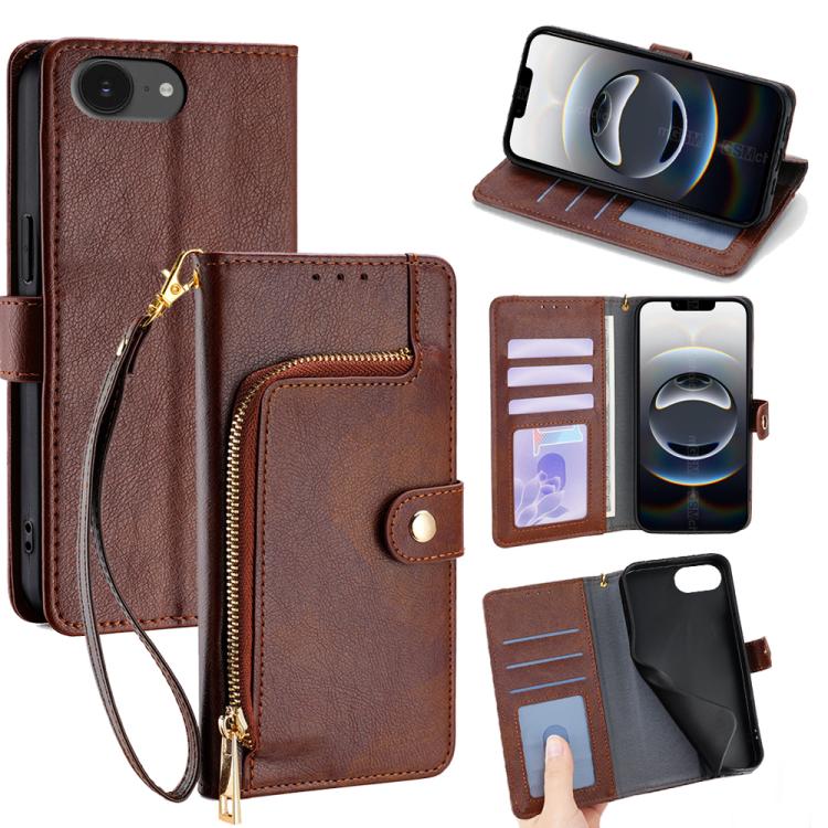 Zipper Bag Leather Phone Case, For iPhone 16e, For iPhone 16 Pro Max, For iPhone 16 Pro, For iPhone 16 Plus, For iPhone 16