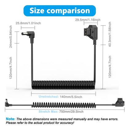 1.5m D-Tap B-Type Male to DC Adapter Monitor Cable, D-Tap B-Type Male to DC Adapter